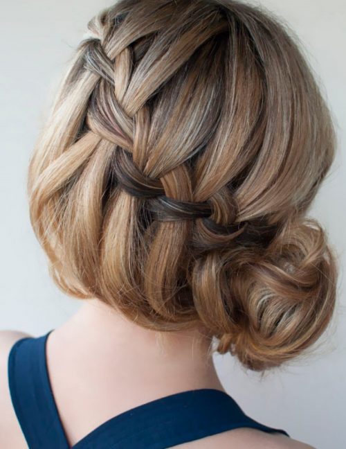 chignon mariage tresse cascade 