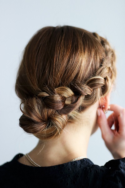 chignon tresse cote 