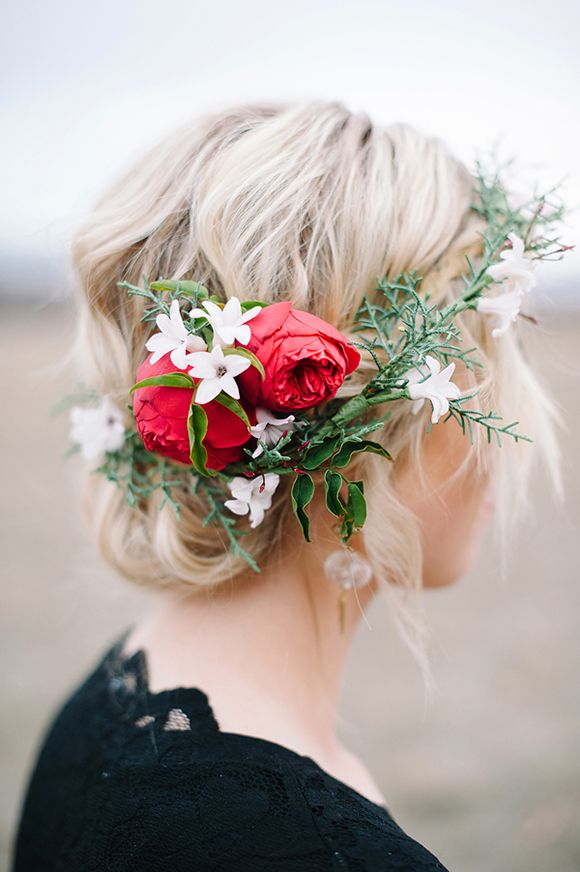 chignon courronne mariée