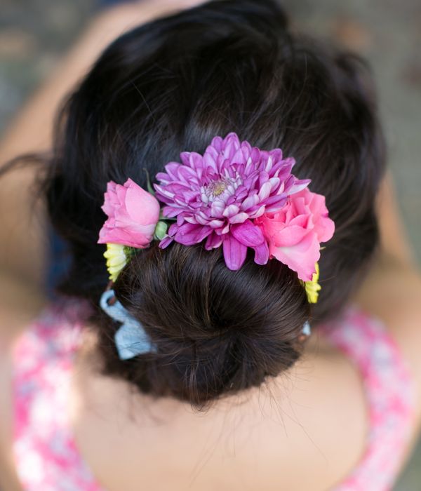 chignon fleurs