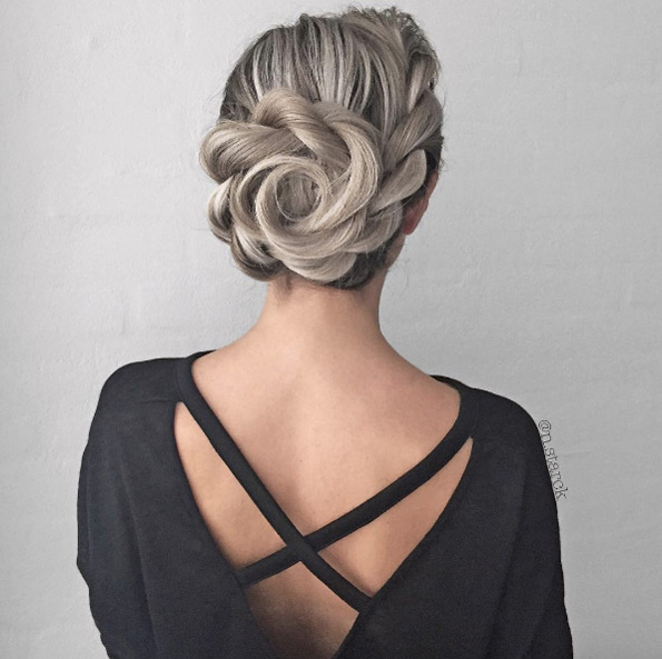 chignon natte tressé