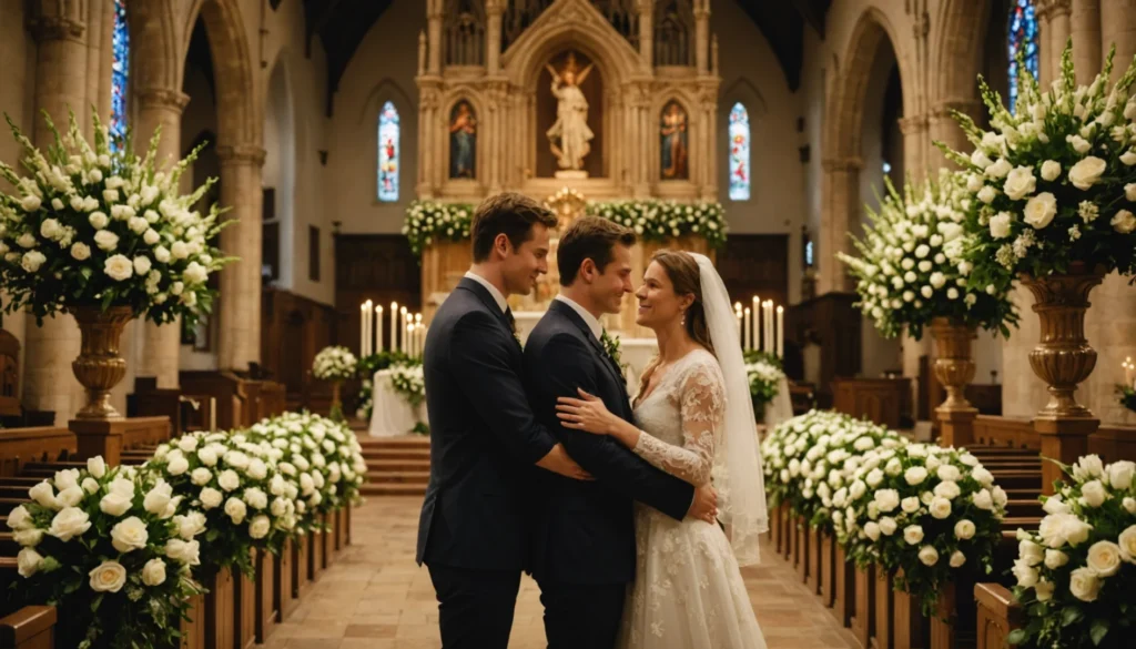 renouvellement de voeux de mariage à l'église