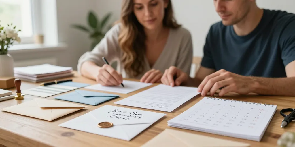 Rétroplanning papeterie de mariage : quand envoyer save the date, faire-part et cartons ?