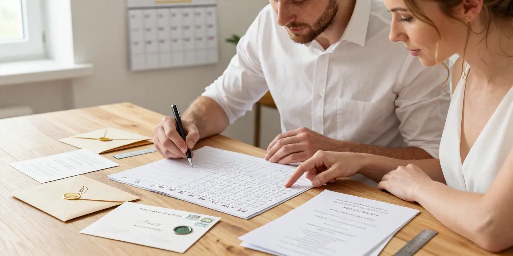 Rétroplanning papeterie mariage: quand envoyer chaque élément